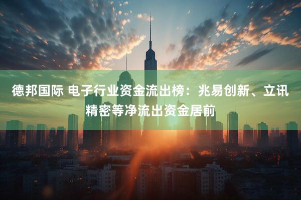德邦国际 电子行业资金流出榜：兆易创新、立讯精密等净流出资金居前
