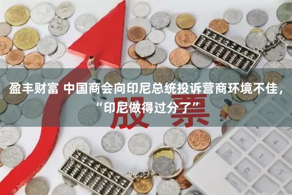 盈丰财富 中国商会向印尼总统投诉营商环境不佳，“印尼做得过分了”