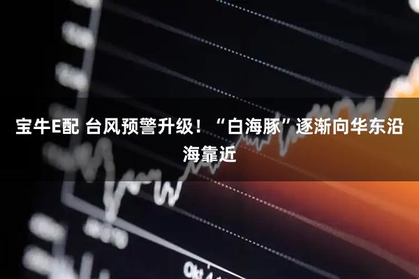 宝牛E配 台风预警升级！“白海豚”逐渐向华东沿海靠近